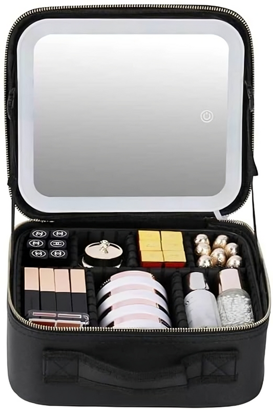 Organizador de maquillaje con espejo y luces LED